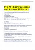 PFC 101 Exam Questions and Answers All Correct