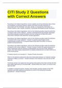 CITI Study 2 Questions with Correct Answers