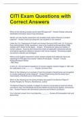 CITI Exam Questions with Correct Answers