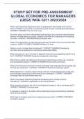 STUDY SET FOR PRE-ASSESSMENT GLOBAL ECONOMICS FOR MANAGERS  (UZC2) WGU C211 2023/2024