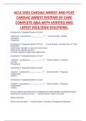 ACLS 2025 CARDIAC ARREST AND POST  CARDIAC ARREST SYSTEMS OF CARE  COMPLETE Q&A WITH VERIFIED AND  LATEST 2023/2024 SOLUTIONS