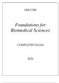 MSCI 500 FOUNDATIONS FOR BIOMEDICAL SCIENCES COMPLETED EXAM 2024.,