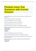 Bundle For Pluckers menu Exam Questions and Answers All Correct