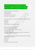 RESPONDERSAFETY ADVANCE WARNING EXAM QUESTIONS AND ANSWERS ALREADY GRADED A+