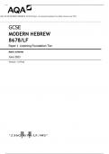 AQA GCSE MODERN HEBREW 8678/LF Paper 1 Listening Foundation Tier Mark scheme June 2023 Version: 1.0 Final