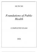 HLTH 301 FOUNDATIONS OF PUBLIC HEALTH COMPLETED EXAM 2024.