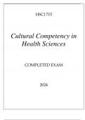 HSCI 715 CULTURAL COMPETENCY IN HEALTH SCIENCES COMPLETED EXAM 2024