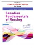 Test Bank for Canadian Fundamentals of Nursing 6th Edition by Patricia A. Potter, Anne G. Griffin Perry  |All Chapters,  Year-2023/2024|