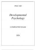 PSYC 555 DEVELOPMENTAL PSYCHOLOGY COMPLETED EXAM 2024