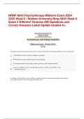 NRNP 6645 Psychotherapy Midterm Exam 2024- 2025 Week 6 | Walden University Nrnp 6645 Week 6  Exam 2 Different Versions 200 Questions and Correct Answers Latest Update Graded A+