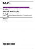 AQA MS 2023 A-level PHYSICAL EDUCATION 7582/2