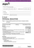 BUNDLE - AQA QP 2023 A-level PHYSICAL EDUCATION Paper 2 & AQA MS 2023 A-level PHYSICAL EDUCATION 7582/2