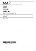 AQA GCSE POLISH 8688/WF Paper 4 Writing Foundation Tier Mark scheme June 2023