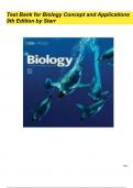 Test Bank for Biology Concept and Applications 9th Edition by Starr/ Chapters 1-44 Complete