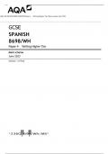 AQA GCSE SPANISH 8698/WH Paper 4 Writing Higher Tier Mark scheme June 2023