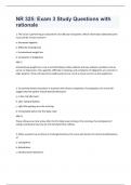 NR 325: Exam 3 Study Questions with rationale