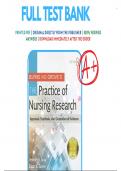 Test Bank for Burns and Grove’s the Practice of Nursing Research 8th, 9th Edition