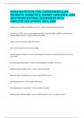 HOSA NUTRITION FOR CARDIOVASCULAR PATIENTS, DIABETICS, KIDNEY DISEASES, AND GASTROINTESTINAL DISORDERS WITH CMPLETE SOLUTIONS 100% 2024