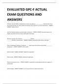 EVALUATED GPC-F ACTUAL EXAM QUESTIONS AND ANSWERS 