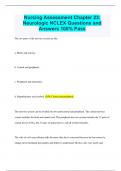 Nursing Assessment Chapter 23: Neurologic NCLEX Questions and Answers 100% Pass