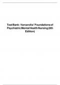 Test Bank - Varcarolis' Foundations of Psychiatric Mental Health Nursing (8th Edition)