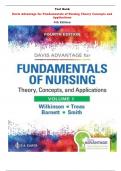 Test Bank For Davis Advantage for Fundamentals of Nursing Theory Concepts and Applications 4th Edition By Judith M Wilkinson, Leslie S Treas, Karen L Barnett , Mable H Smith |All Chapters,  Year-2023/2024|