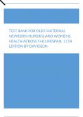 Test Bank For Olds Maternal Newborn Nursing and Womens Health Across the Lifespan, 11th Edition by Davidson