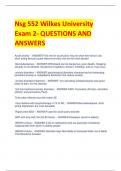 Nsg 552 Wilkes University Exam 2- QUESTIONS AND  ANSWERS