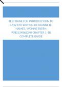 Test Bank For Introduction to Law 6th Edition by Joanne B. Hames, Yvonne Ekern Chapter 1-18