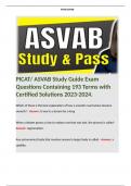 PICAT/ ASVAB Study Guide Exam Questions Containing 193 Terms with Certified Solutions 2023-2024.