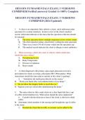 HESI RN FUNDAMENTALS EXAM | 3 VERSIONS COMBINED(Verified answers) Graded A+100% Complete HESI RN FUNDAMENTALS EXAM | 3 VERSIONS COMBINED (2024 Updated) 1. A client at an outpatient clinic submits a clean- catch midstream urine specimen for a routine urina