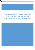 Test Bank - Professional Nursing-Concepts and Challenges, 9th Edition (Black, 2020), Chapter 1-15