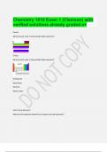 Chemistry 1010 Exam 1 (Clemson) with verified solutions already graded a+.