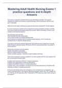 Mastering Adult Health Nursing Exams 1 practice questions and In-Depth Answers 