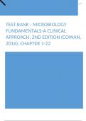 Test Bank - Microbiology Fundamentals-A Clinical Approach, 2nd Edition (Cowan, 2016), Chapter 1-22