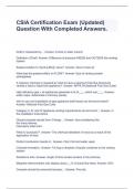 CSIA Certification Exam (Updated) Question With Completed Answers.