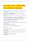 Nurs 663- Exam 1 QUESTIONS  WITH VERIFIED ANSWERS