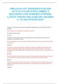 ARKANSAS AUCTIONEER EXAM 2024  ACTUAL EXAMS WITH CORRECT  QUESTIONS AND VERIFIED ANSWERS  LATEST UPDATE 2024 ALREADY GRADED  A+ GUARANTEED PASS!!