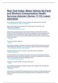 New York Indep. Motor Vehicle No-Fault and Workers Compensation Health Services Adjuster (Series 17-72) Latest 2023/2024