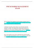 PMT 0170 RISK MANAGEMENT  EXAM