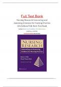 Nursing Research Generating and Assessing Evidence for Nursing Practice 11th Edition Polit Beck Test Bank