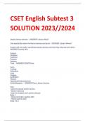 UPDATED CSET English Subtest 3 SOLUTION 2023//2024