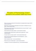   Principles of Pharmacology: Exam 1 questions and answers latest top score.