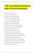 LTP Test 2023 Questions with Correct Answers