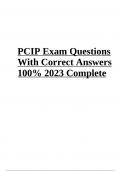 PCIP Exam Questions  With Correct Answers  100% 2023 Complete