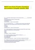 NATE Core Exam Practice Questions and answers complete solution 2024