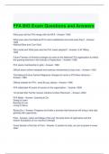 FFA BIG Exam Questions and Answers