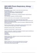 NSG 6005 Pharm Respiratory, Allergy Meds exam