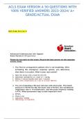 ACLS EXAM VERSION A 50 QUESTIONS WITH  100% VERIFIED ANSWERS 2023-2024/ A+  GRADE/ACTUAL EXAM