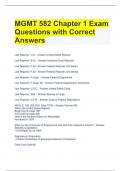 MGMT 582 Chapter 1 Exam Questions with Correct Answers